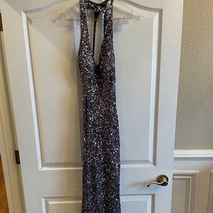 glamorous long sequin dress